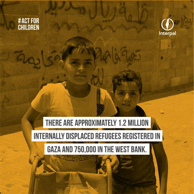 There are approximately 1.2 million internally displaced refugees registered in Gaza and 750,000 in the West Bank