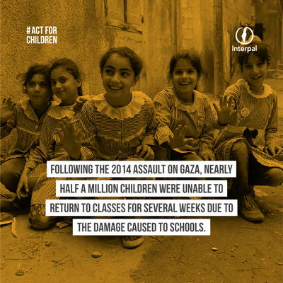 Following the 2014 assault on Gaza, nearly half a million children were unable to return to classes for several weeks due to the damage caused to schools 