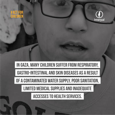 In Gaza, many children suffer from respiratory, gastro-intestinal and skin diseases as a result of a contaminated water supply, poor sanitation, limited medical supplies and inadequate accesses to health services