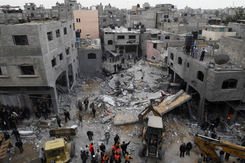 A building in Gaza razed by an Israeli air attack