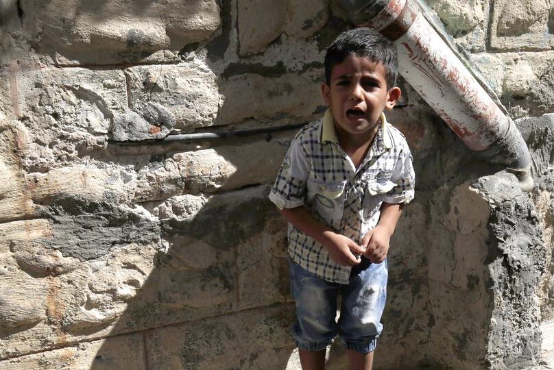A Palestinian boy in Gaza
